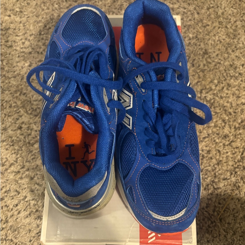 New Balance Kids Blue and Orange Sneakers